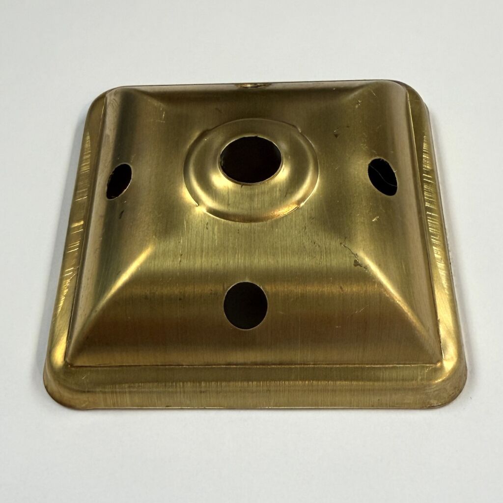 Vintage Old Stock 5" OD Stamped Brass Plated Steel Vase Cap – Lamp Part