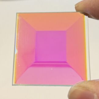 A Dichroic Square Bevel Glass 1 1/2" x 1 1/2"- CB50