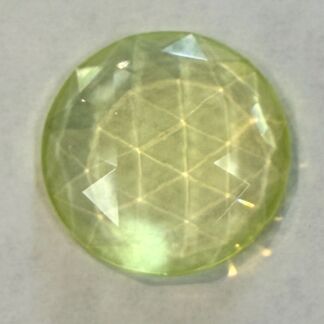 Faceted 25mm Round Jewel FR25-313 Vaseline Yellow
