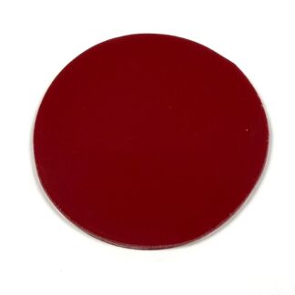 Solid red circular disc on a white background, with a smooth edge and uniform color simplicity.