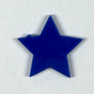 Blue five-pointed star on a white background, centered in the image.