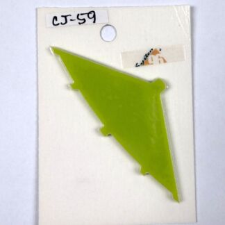 Lime green silhouette of California state attached to a white display card.