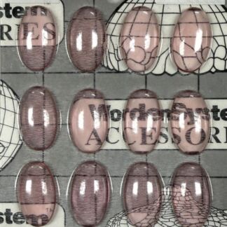 Pink marbled oval nail tips on display cards, labeled No. 2414 Pink, with 'Jewels Made in Germany' text in the background.