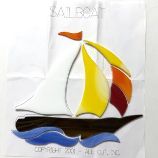 Mosaic Precut Glass Sailboat - M104