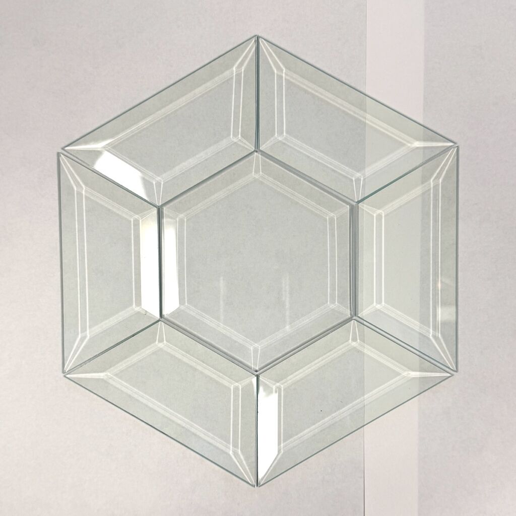 Clear Beveled Glass Cluster - Hexagon FR100