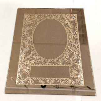M89122 -Peach Mirror 9" x 12" Rectangle with Center Oval/Rectangle (Copy)