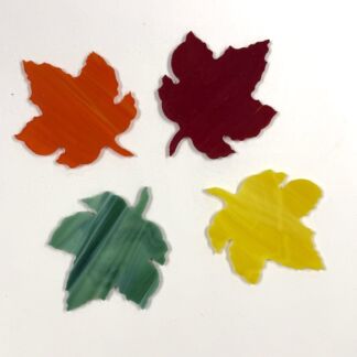 Mosaic Precut Glass Maple Fall Leaves Set of 4